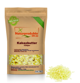Kakaobutter Chips 100 g für Schokolade & Backen Kakao Butter Pastillen Theobroma cacao 100g