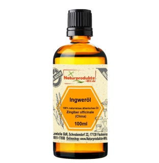 Ingweröl (100 ml) 100% naturreines ätherisches Ingwer  Öl