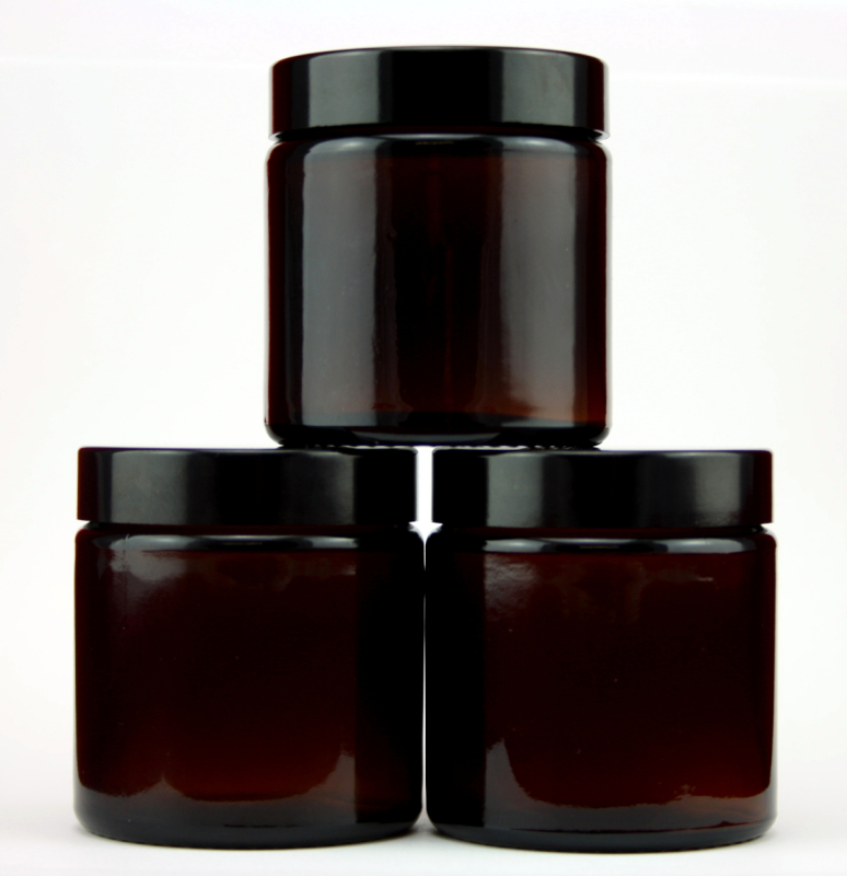 3x Braunglas Salbentiegel (120 ml) Cremedose Glas Tiegel