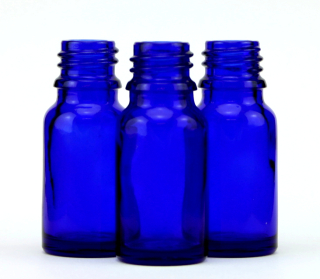 3x Blauglasflasche (10 ml) Blauglas Flasche ohne Verschluss