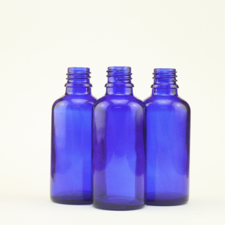 3x Blauglasflasche (50 ml) Blauglas Flasche ohne Verschluss
