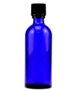 5x Blauglasflasche (100 ml) Blauglas Flasche Tropfeinsatz...