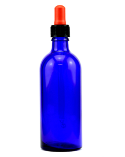 5x Blauglasflasche (100 ml) Blauglas Pipettenflasche Pipette Standard Verschluss