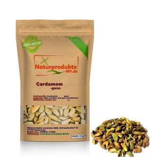 Kardamom ganz 250 g MYQ (Mixed Yellow Qualtity) Cardamom ganz gemischt gelb/braun