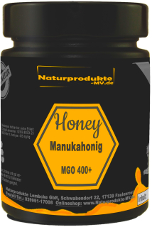 Manuka Honig MGO 400+ 250g schwarzes Echtglas 100% aus Neuseeland Manukahonig