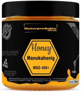 Manuka Honig MGO 400+ 500g im Glas 100% aus Neuseeland Manuka Honig Blacklabel Manukahonig